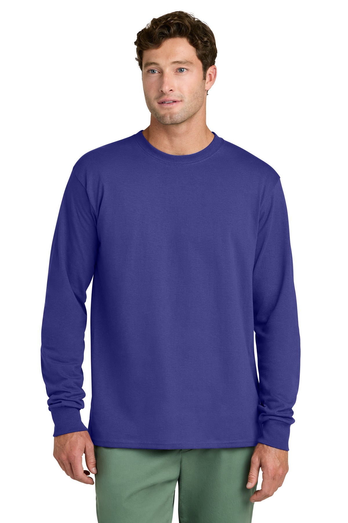 port & co ™  long sleeve core cotton tee. pc54ls