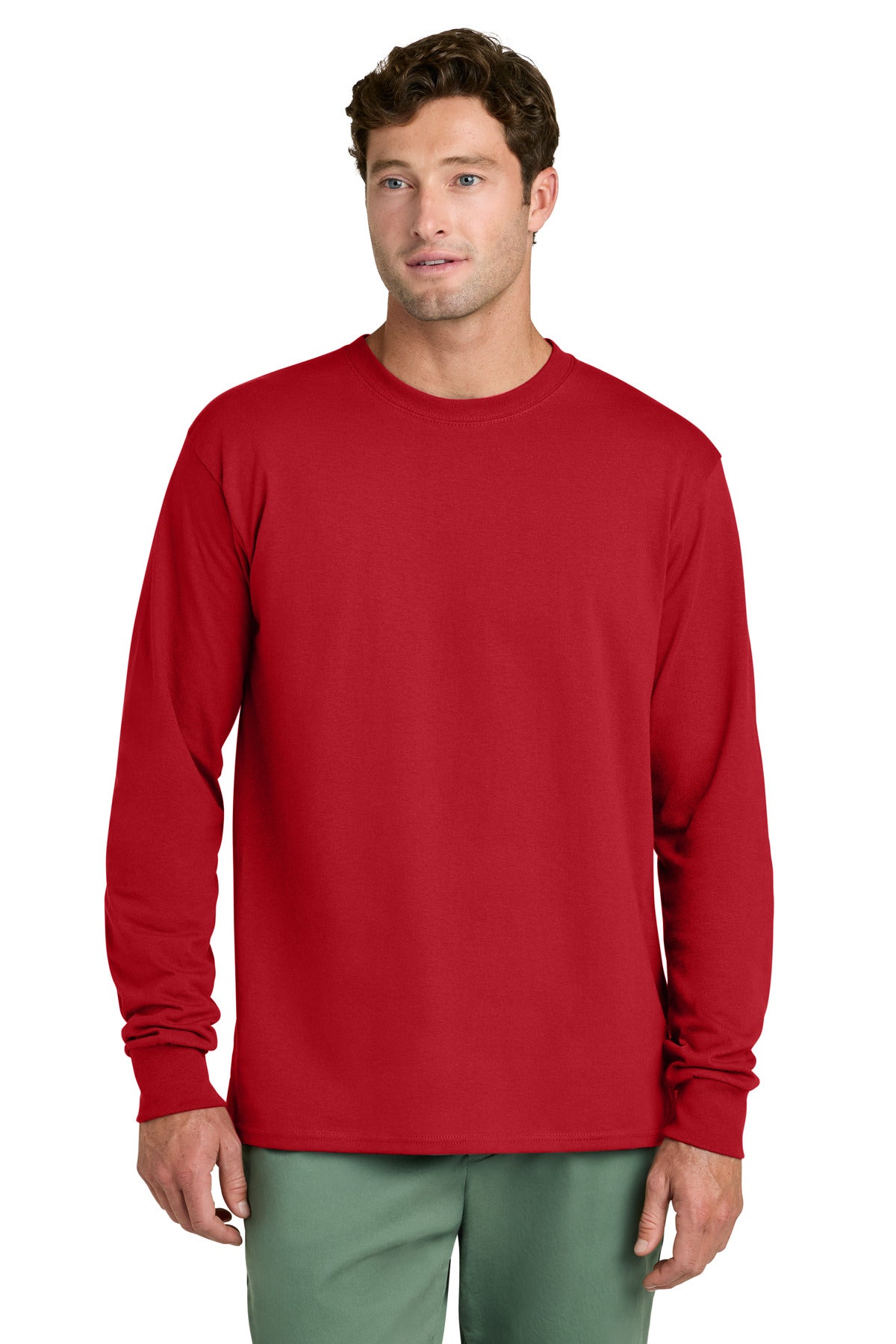 port & co ™  long sleeve core cotton tee. pc54ls