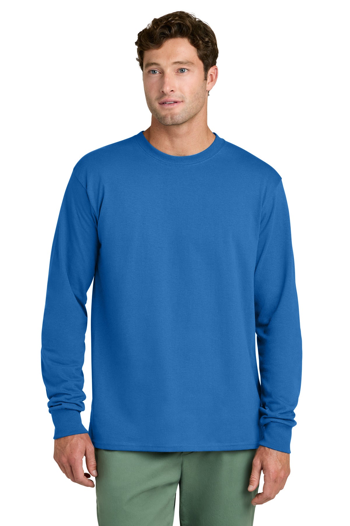 port & co ™  long sleeve core cotton tee. pc54ls