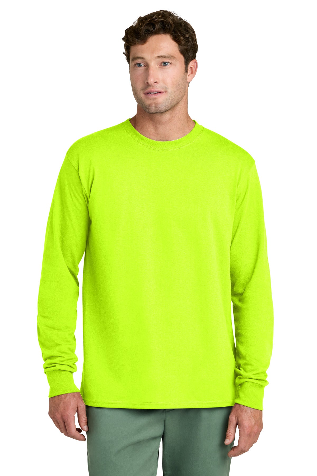 port & co ™  long sleeve core cotton tee. pc54ls