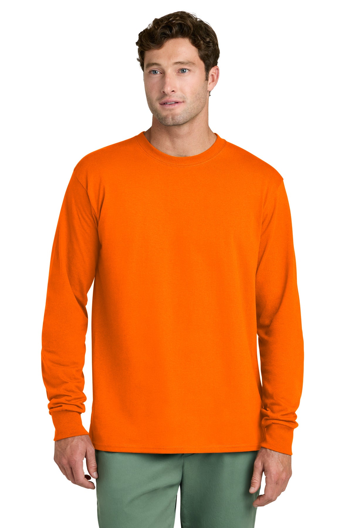 port & co ™  long sleeve core cotton tee. pc54ls