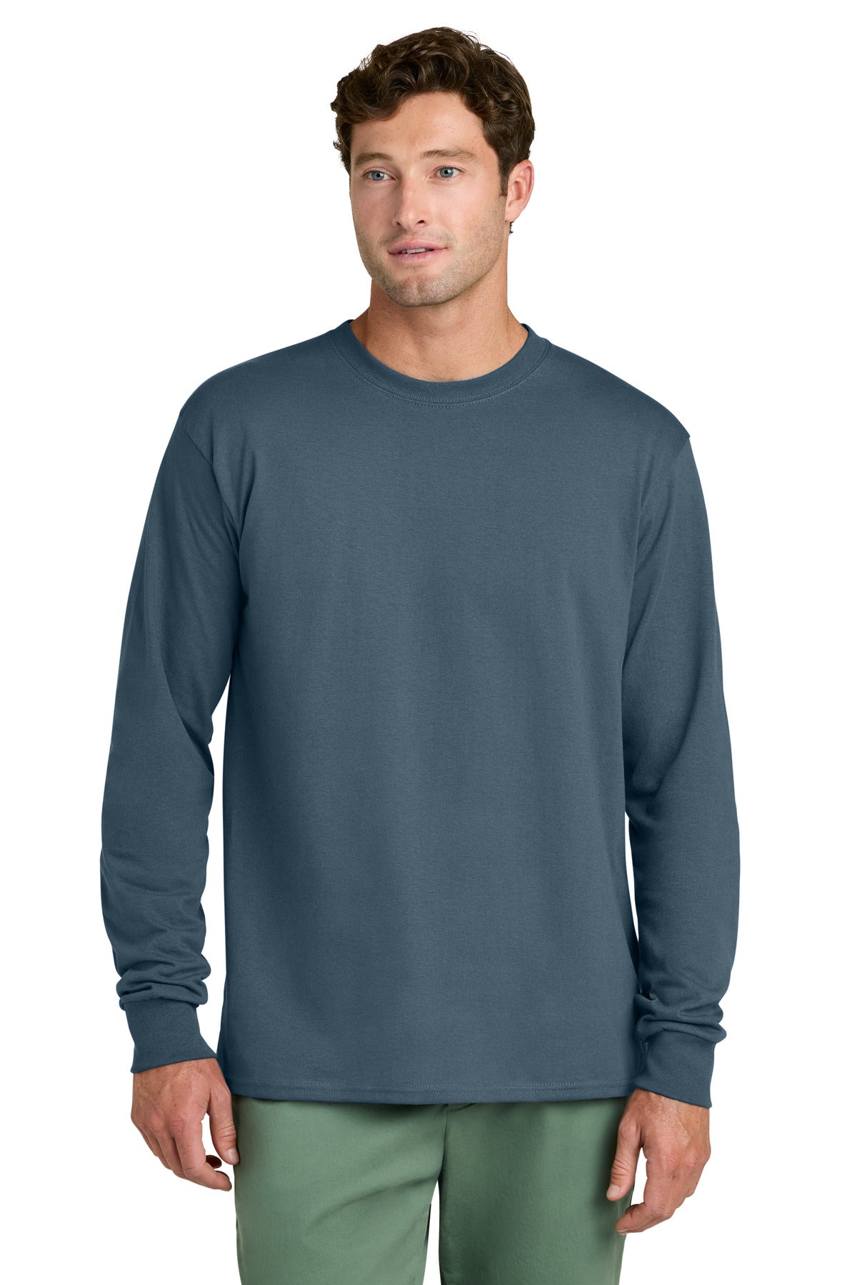port & co ™  long sleeve core cotton tee. pc54ls