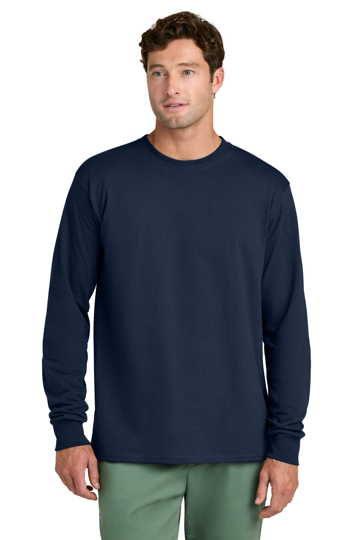 port & co ™  long sleeve core cotton tee. pc54ls