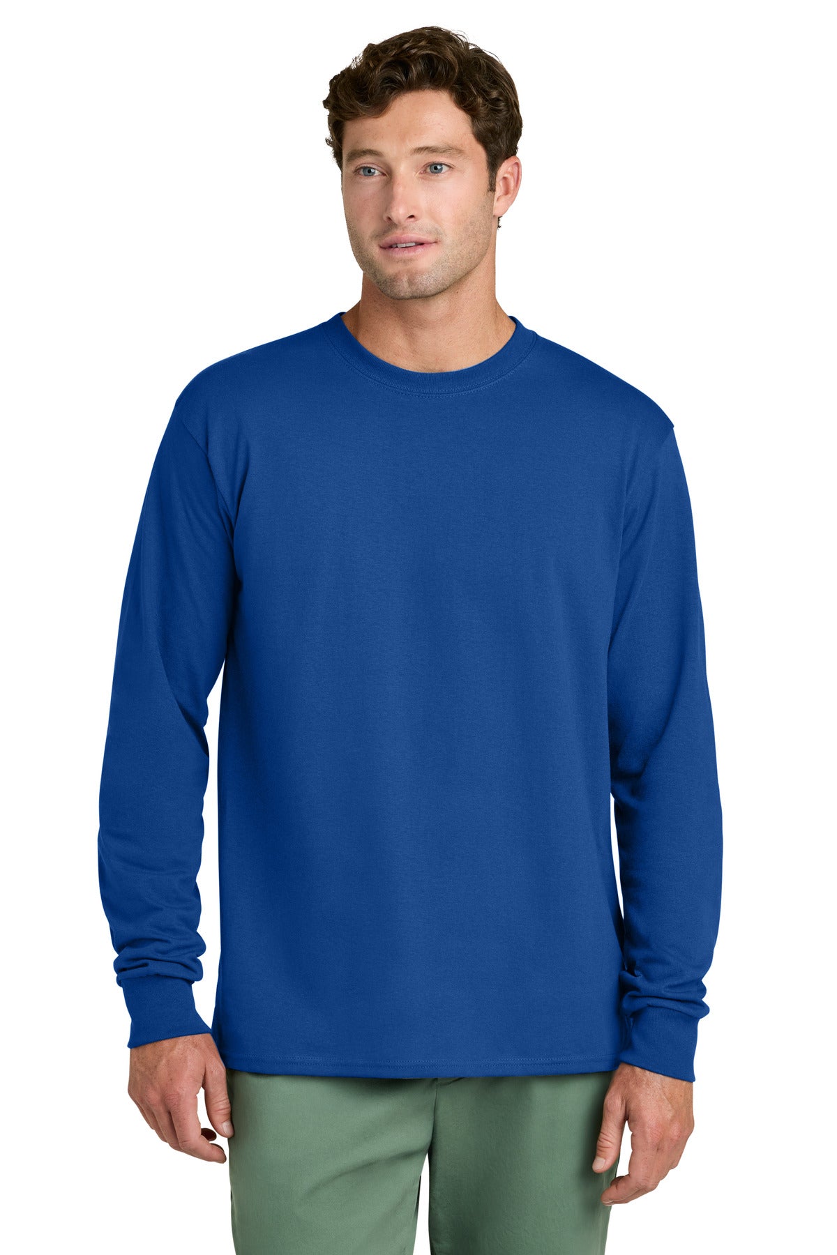 port & co ™  long sleeve core cotton tee. pc54ls