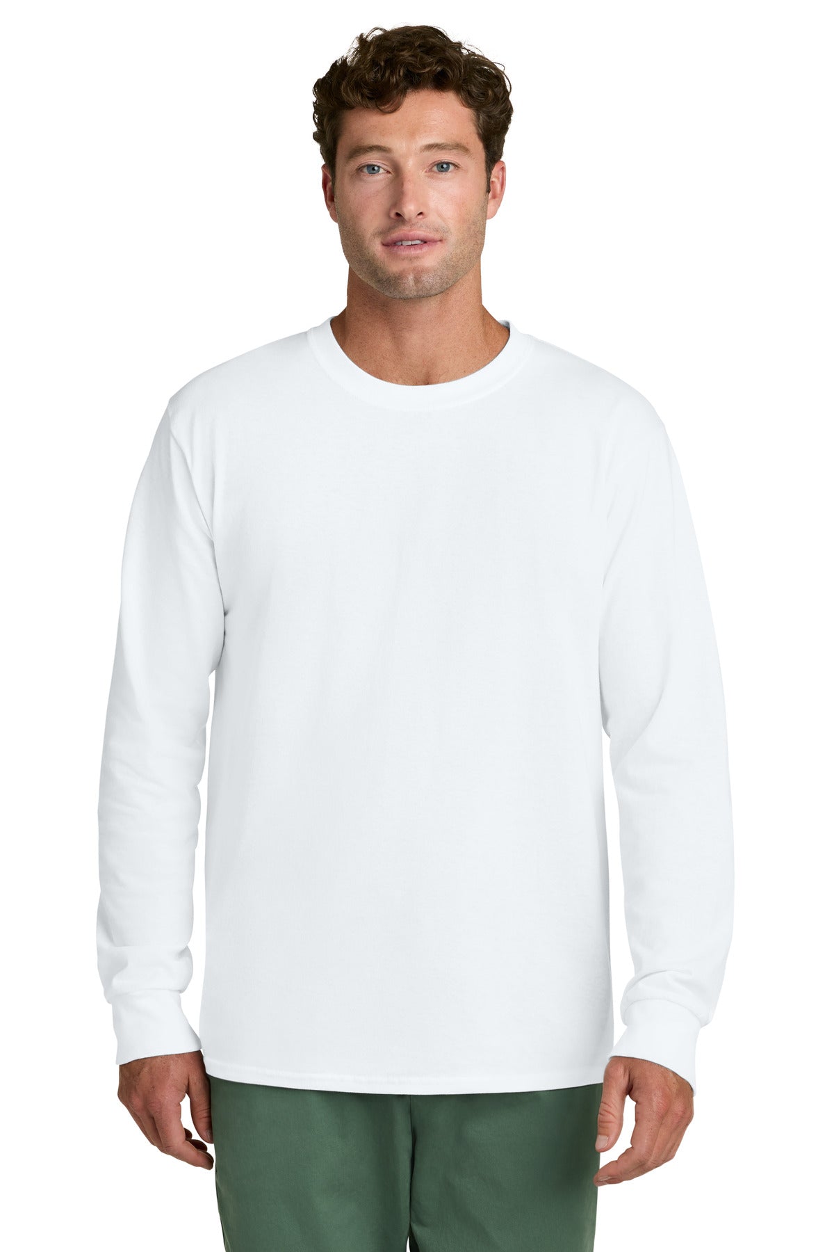 port & co ™  long sleeve core cotton tee. pc54ls