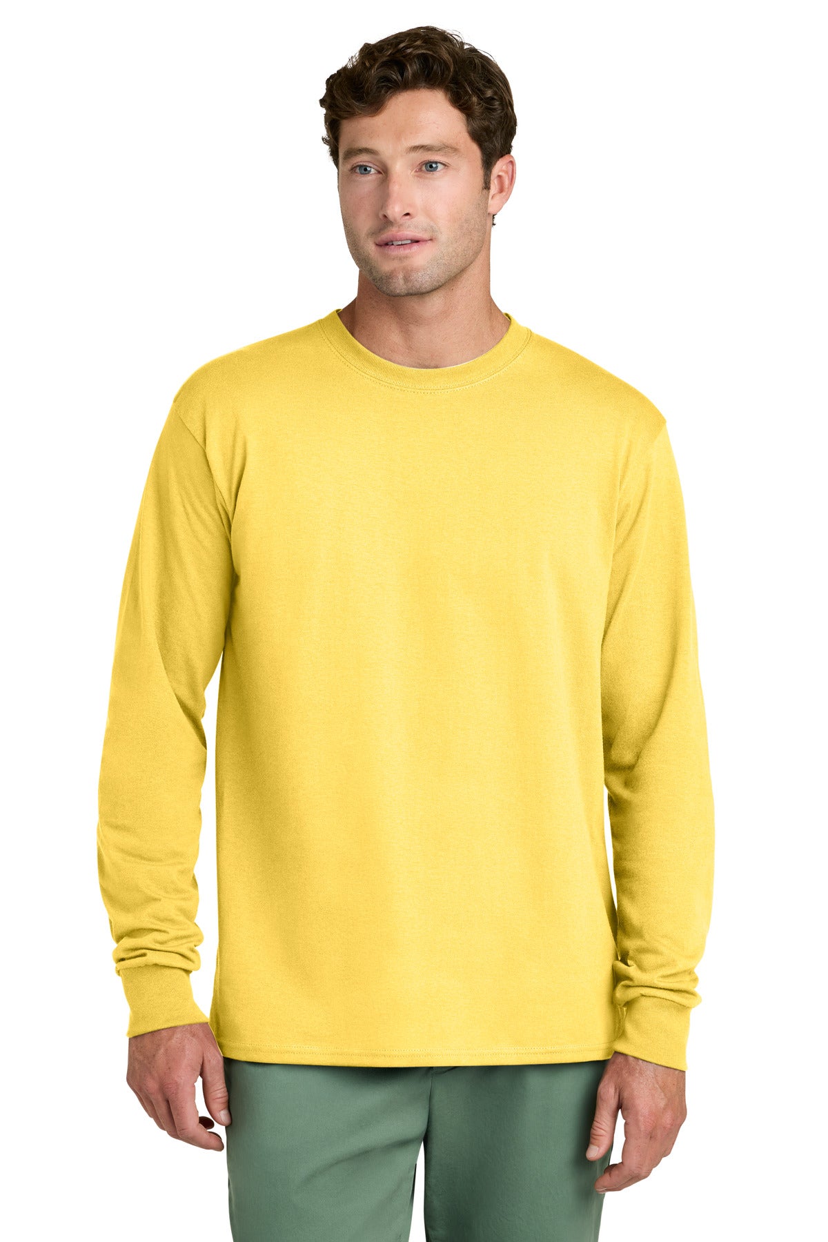 port & co ™  long sleeve core cotton tee. pc54ls
