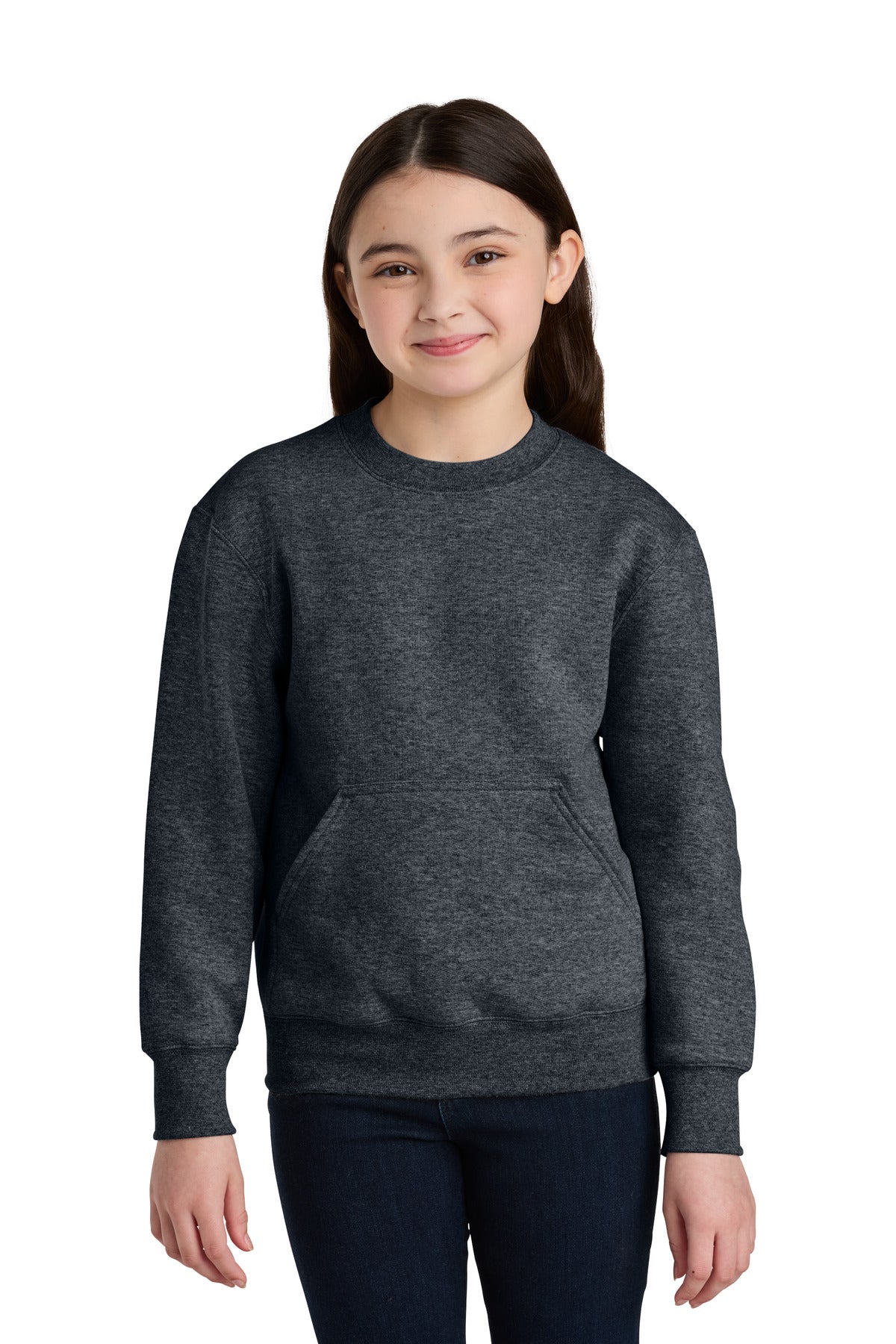 port & co ™  youth core fleece crewneck pocket sweatshirt pc78ypkt
