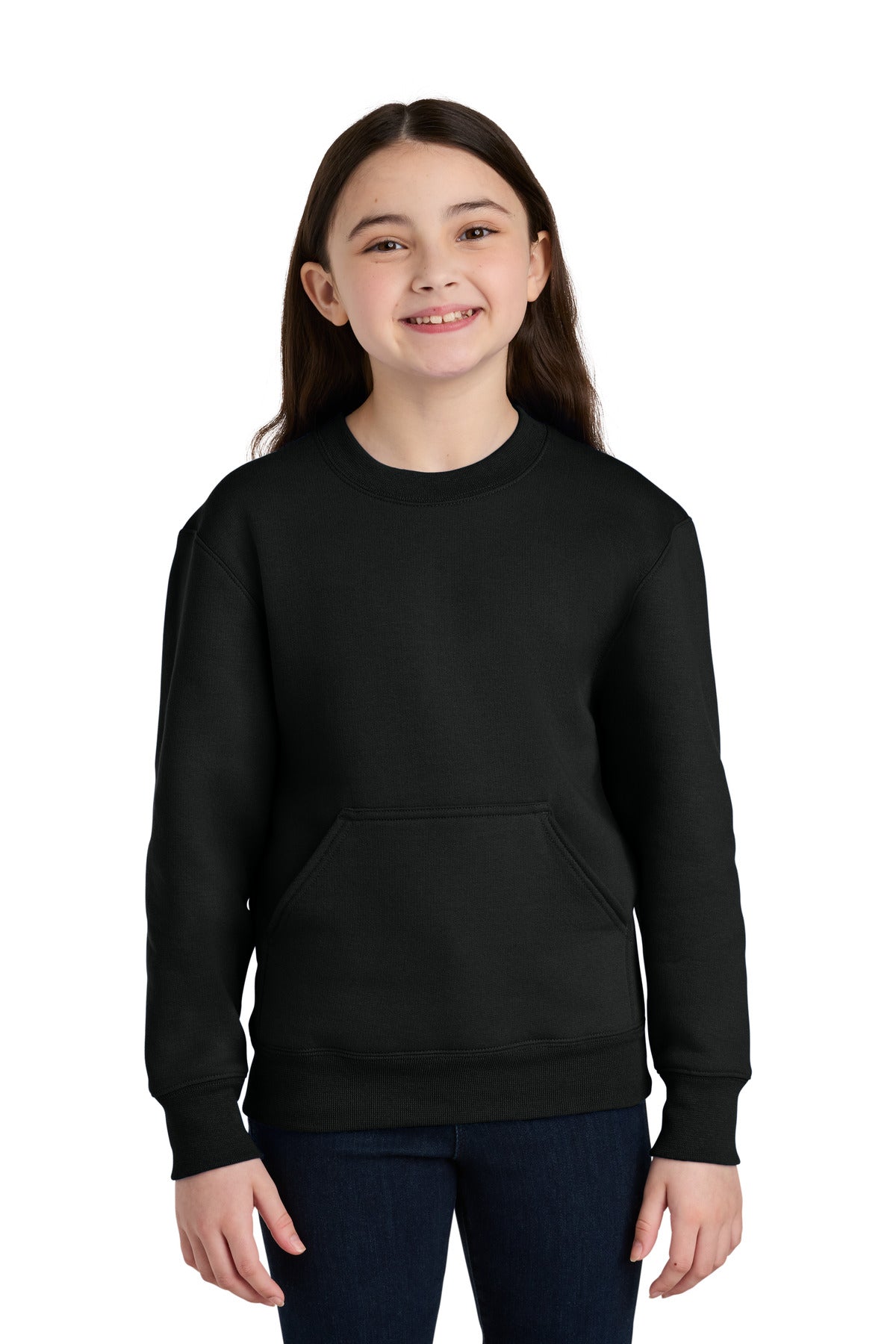 port & co ™  youth core fleece crewneck pocket sweatshirt pc78ypkt