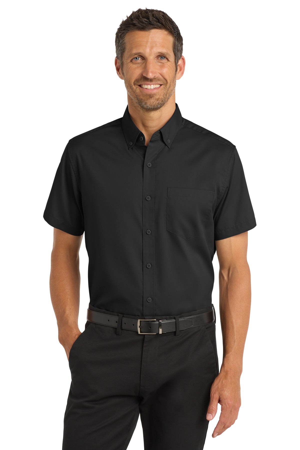 port authority ®  short sleeve superpro ™  twill shirt. s664