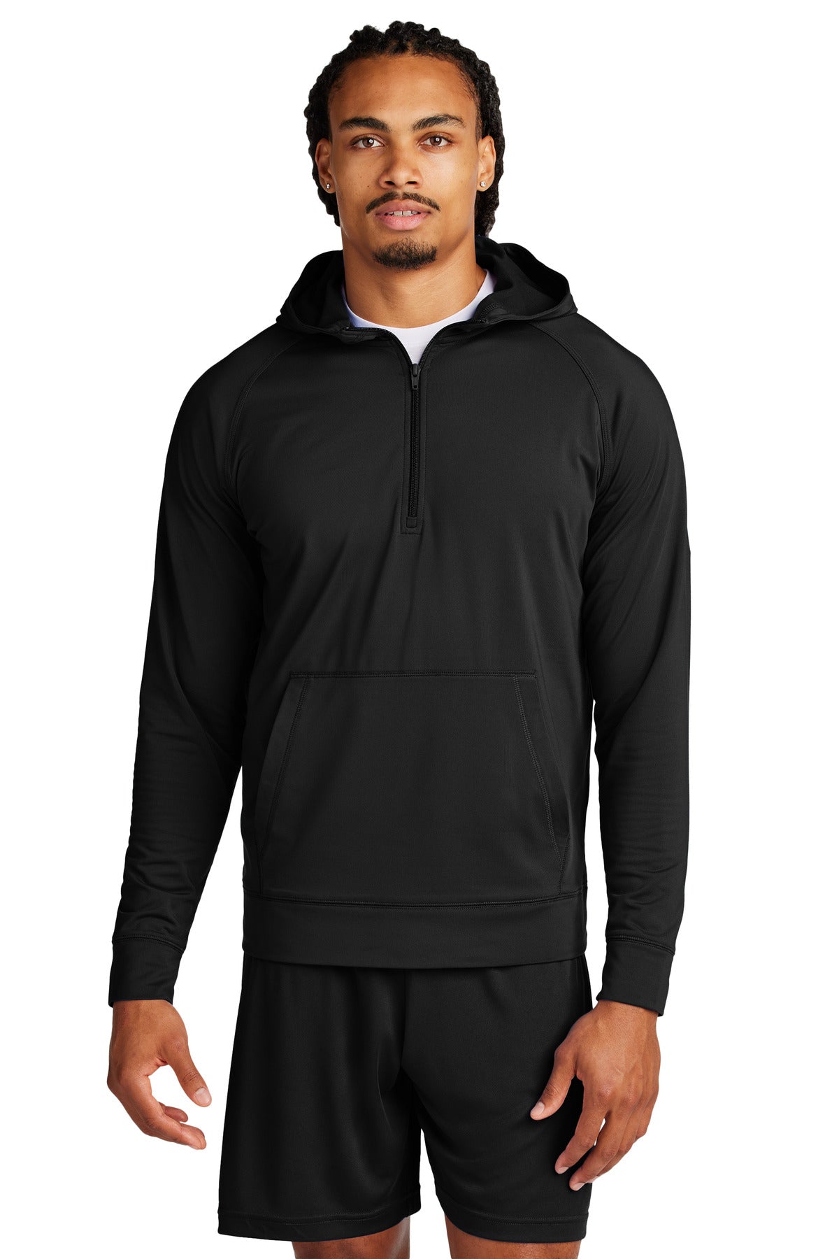 sport-tek ®  sport-wick ®  stretch 1/2-zip hoodie st856