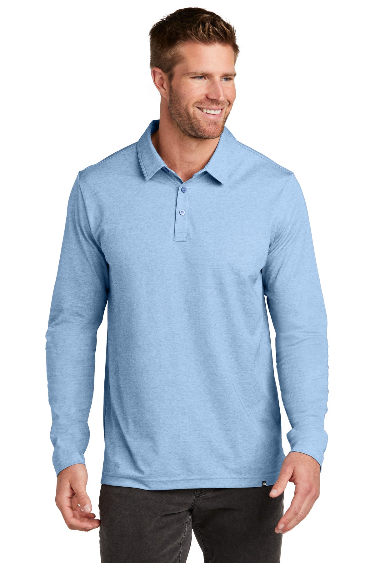 travismathew oceanside heather long sleeve polo tm1mz343