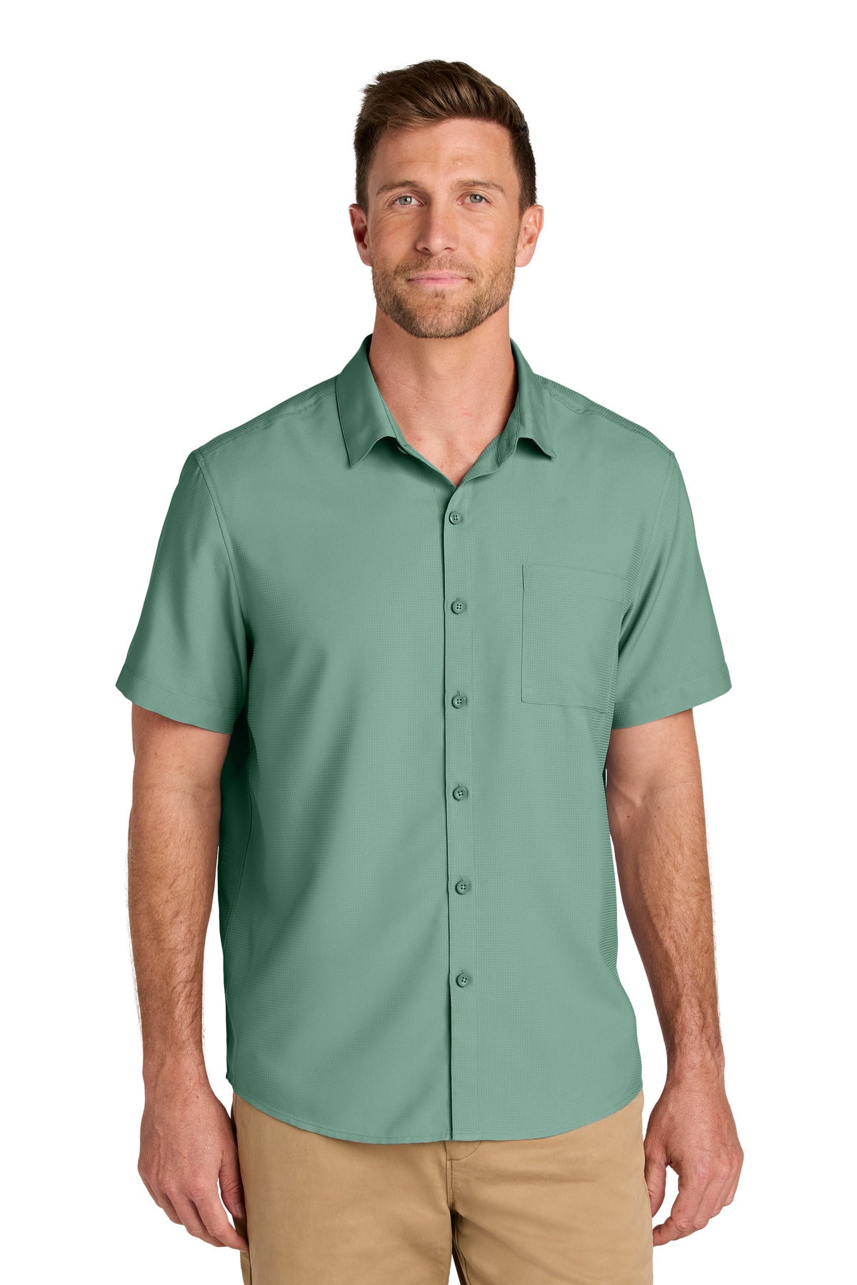 port authority ®  short sleeve uv dockside shirt w963