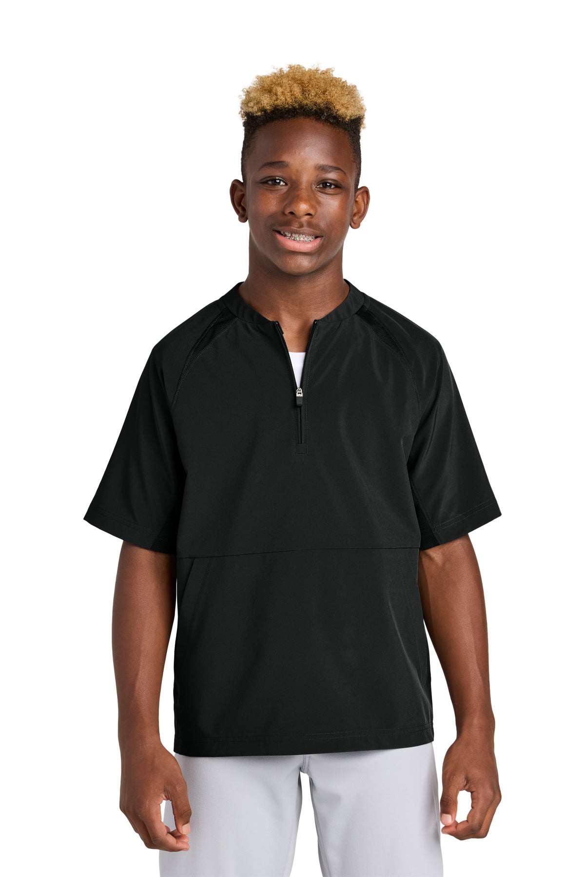 sport-tek ®  youth repeat 1/2-zip short sleeve jacket yjst489