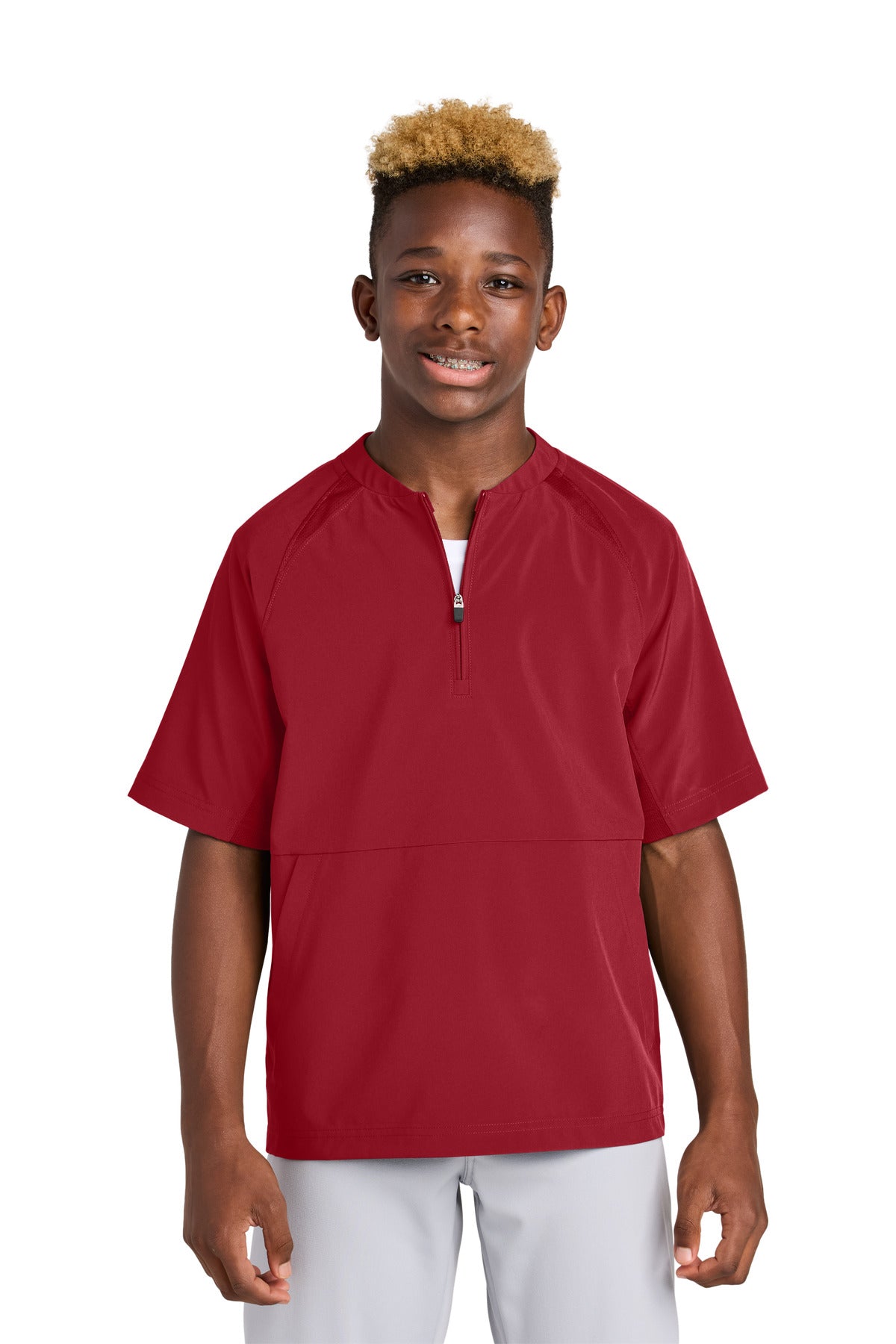 sport-tek ®  youth repeat 1/2-zip short sleeve jacket yjst489