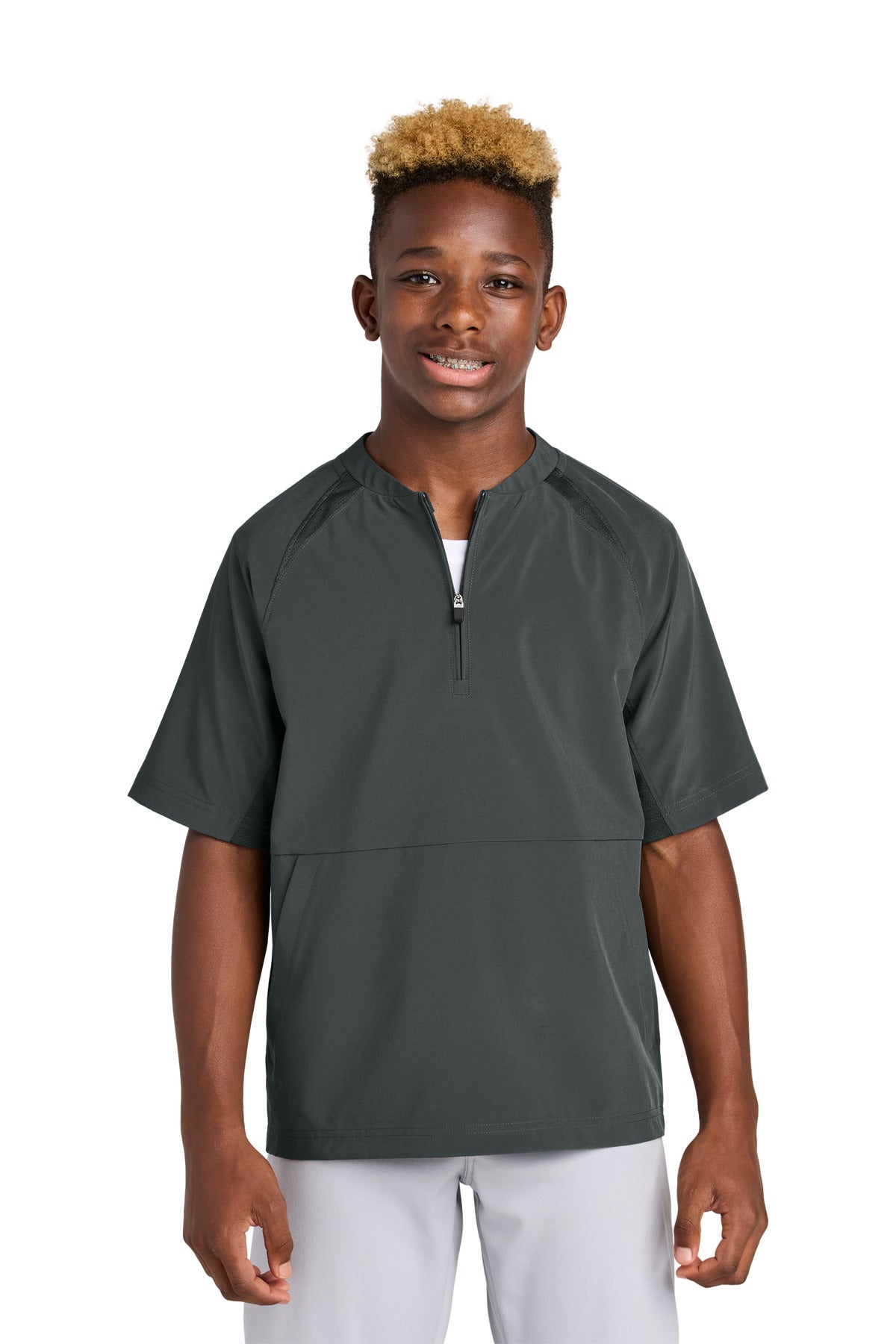 sport-tek ®  youth repeat 1/2-zip short sleeve jacket yjst489