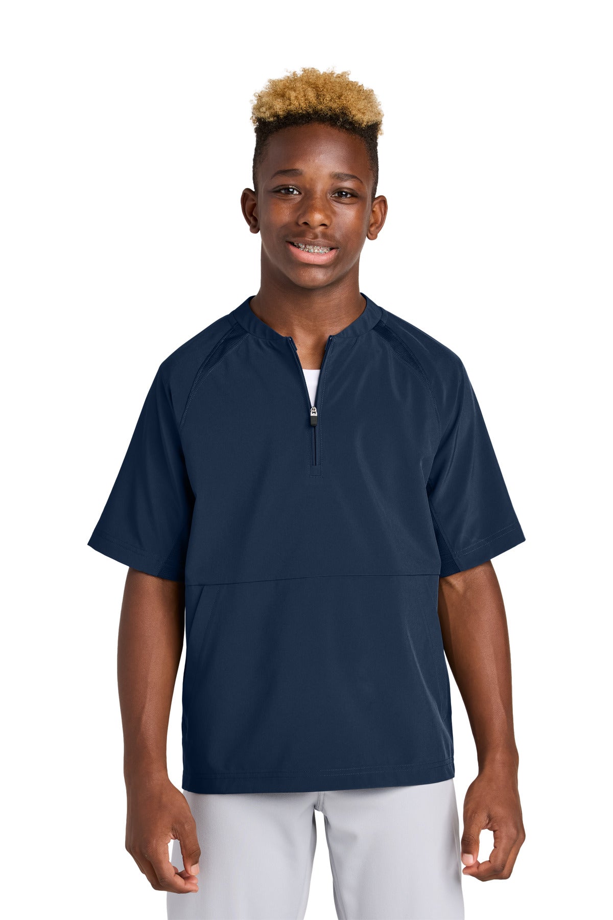 sport-tek ®  youth repeat 1/2-zip short sleeve jacket yjst489