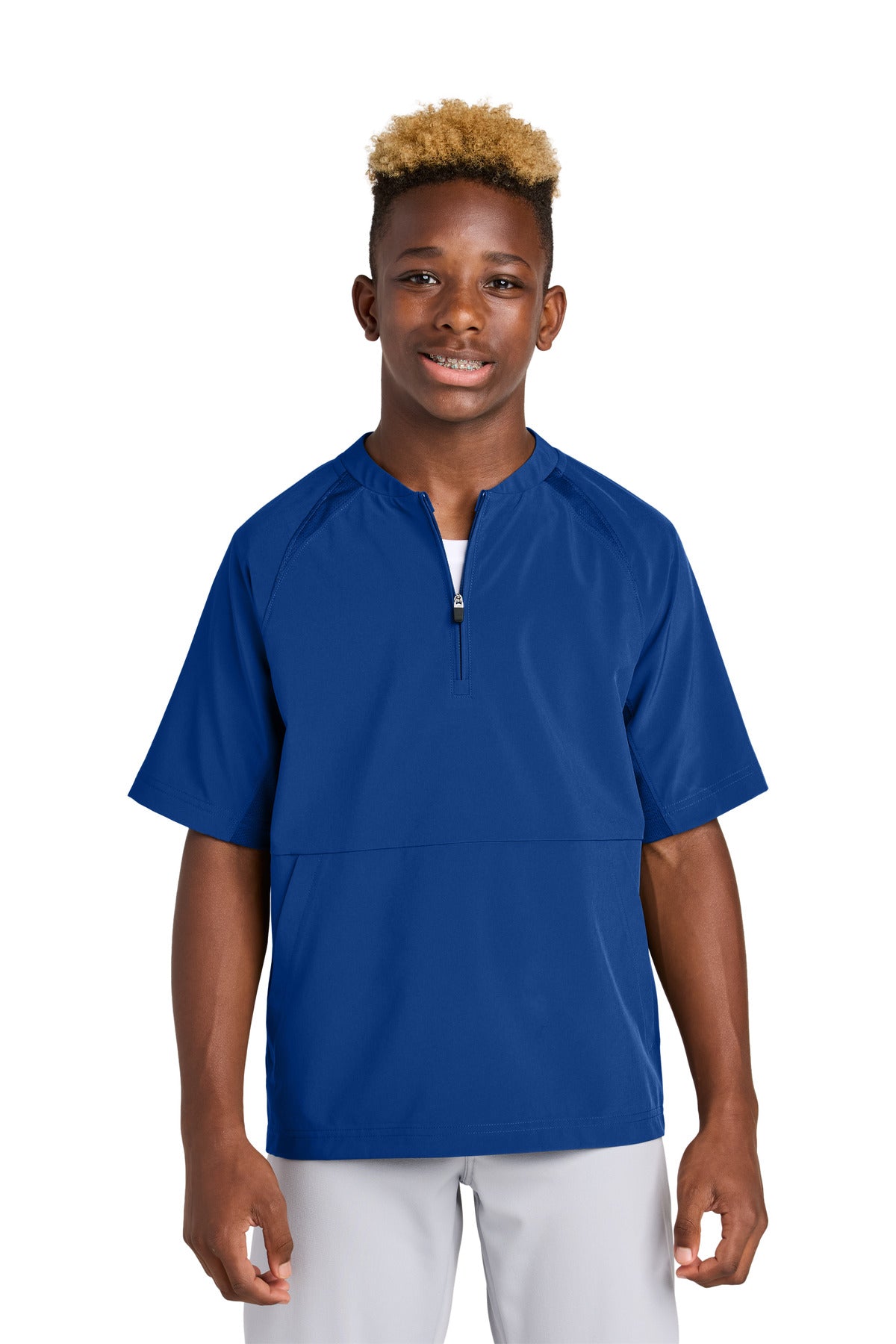 sport-tek ®  youth repeat 1/2-zip short sleeve jacket yjst489