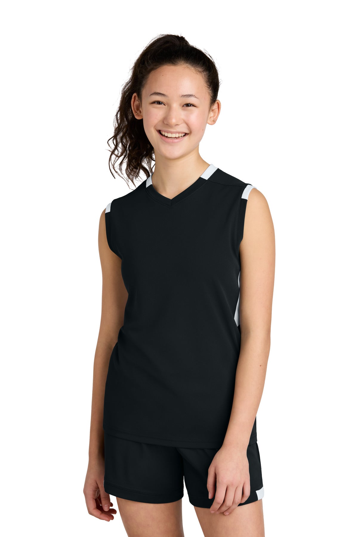 sport-tek ®  youth club sleeveless v-neck yst441