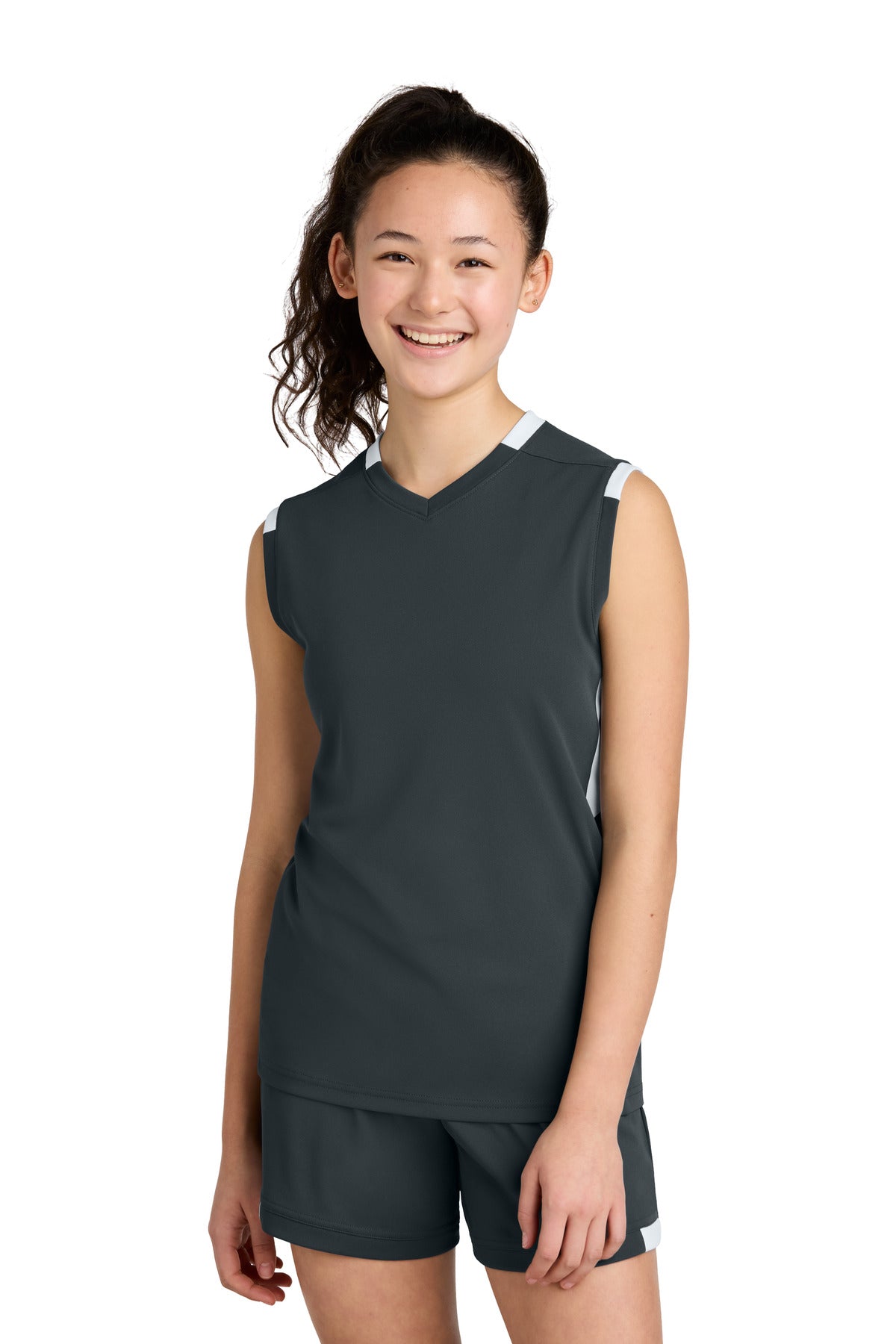 sport-tek ®  youth club sleeveless v-neck yst441