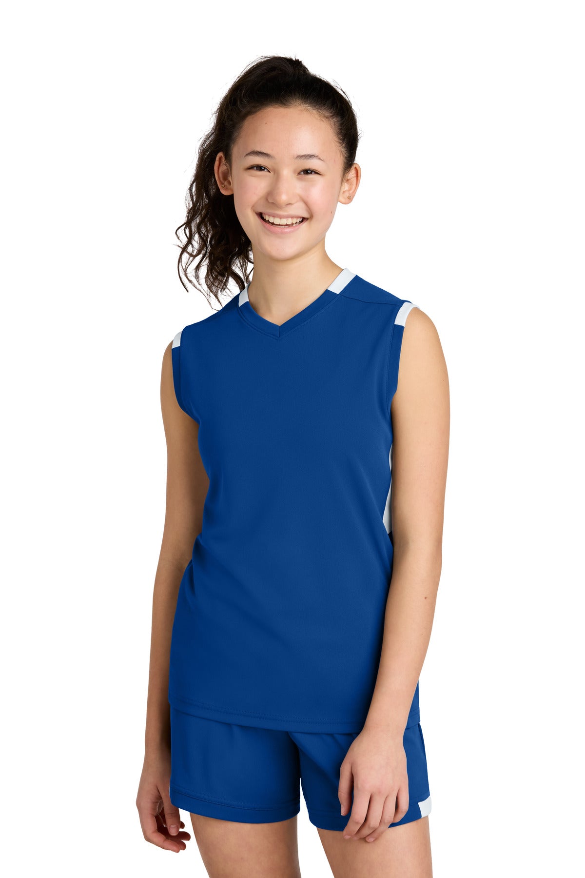 sport-tek ®  youth club sleeveless v-neck yst441