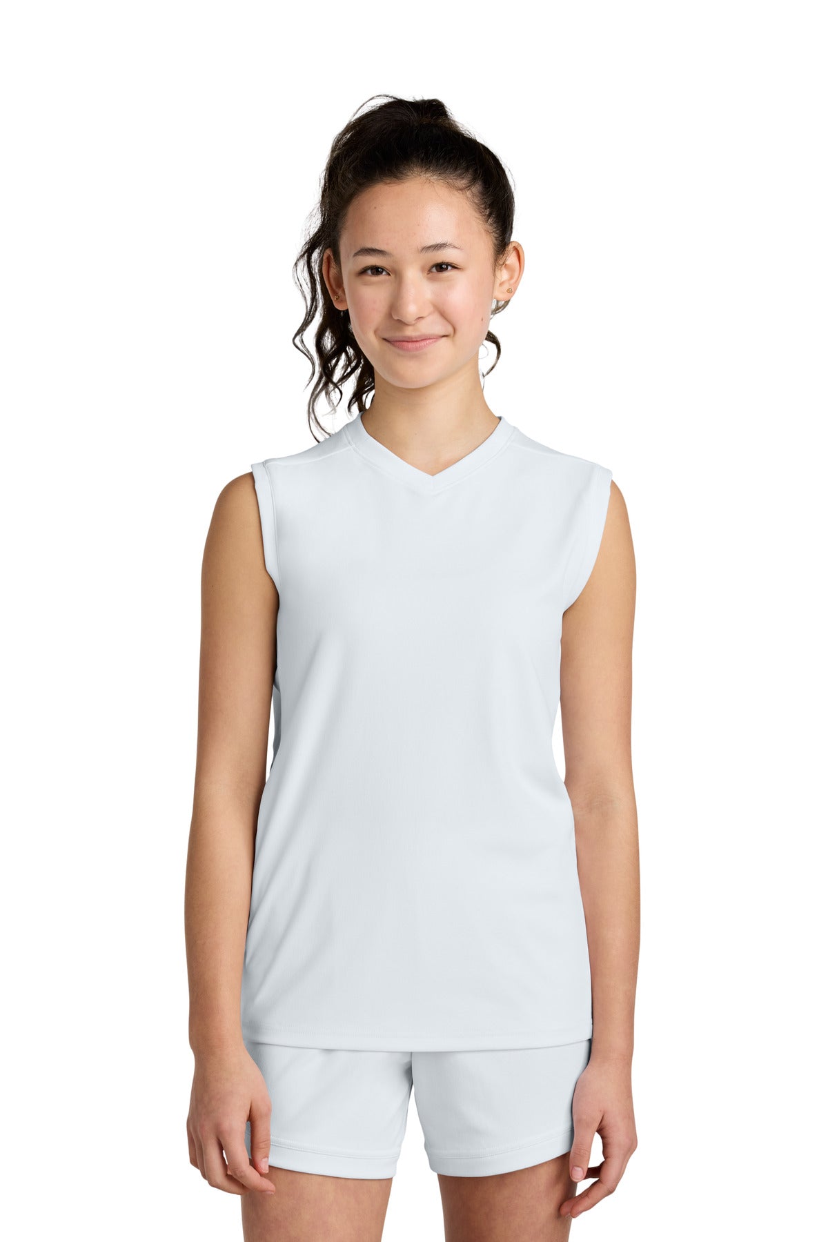 sport-tek ®  youth club sleeveless v-neck yst441